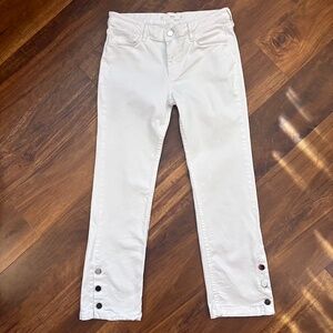 MNG by Mango White Ankle Jeans with Snap Button Trim - Size 4 (EUC)